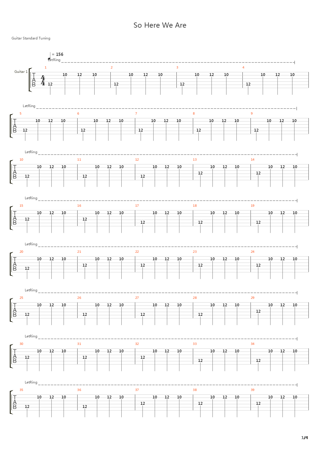 So Here We Are吉他谱