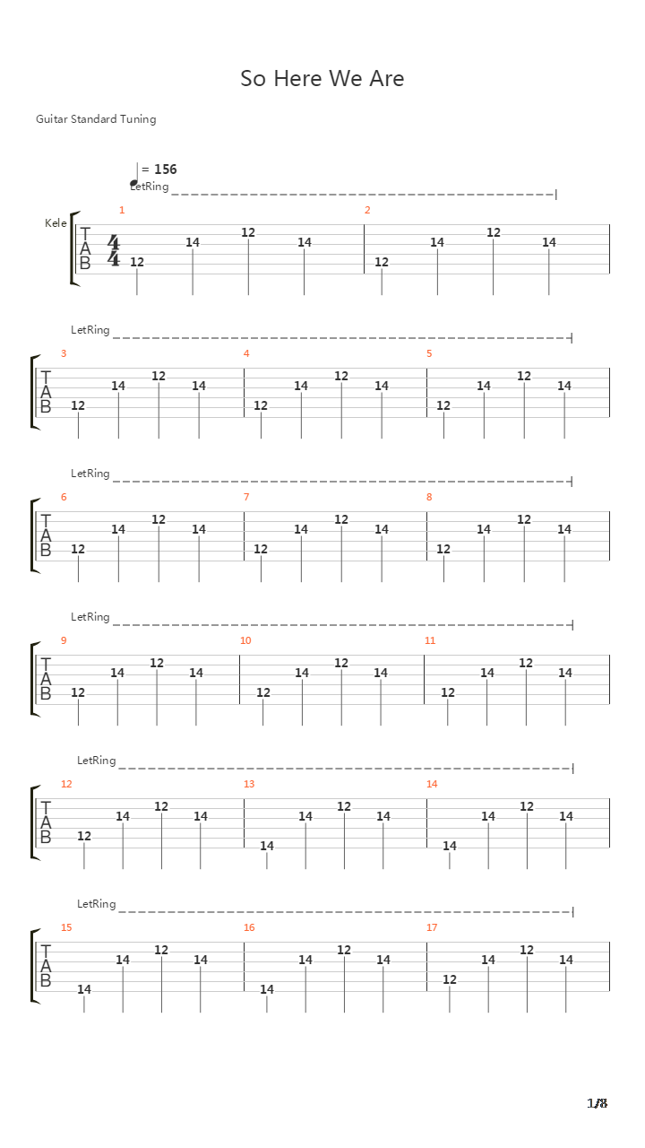 So Here We Are吉他谱