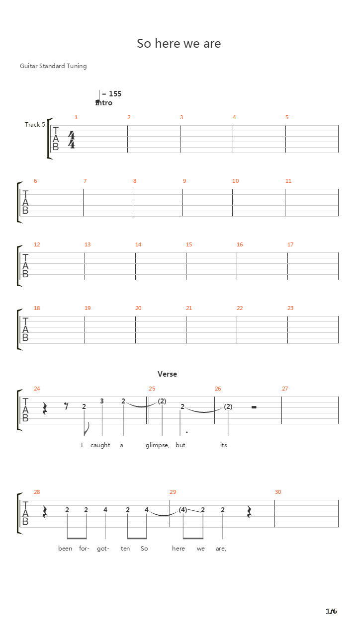 So Here We Are吉他谱