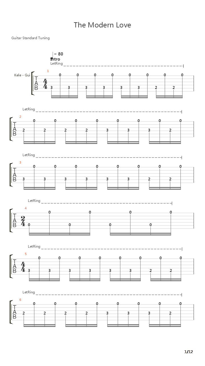 This Modern Love吉他谱