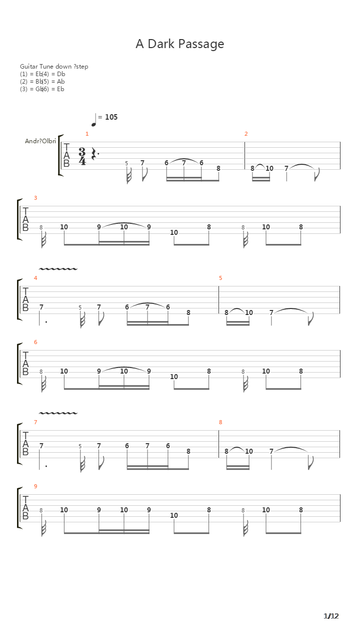 A Dark Passage吉他谱