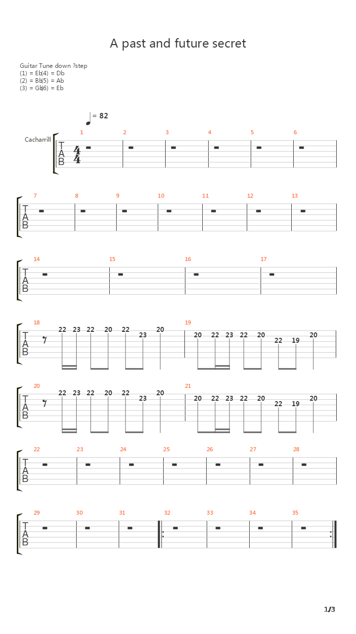 A Past And Future Secret吉他谱
