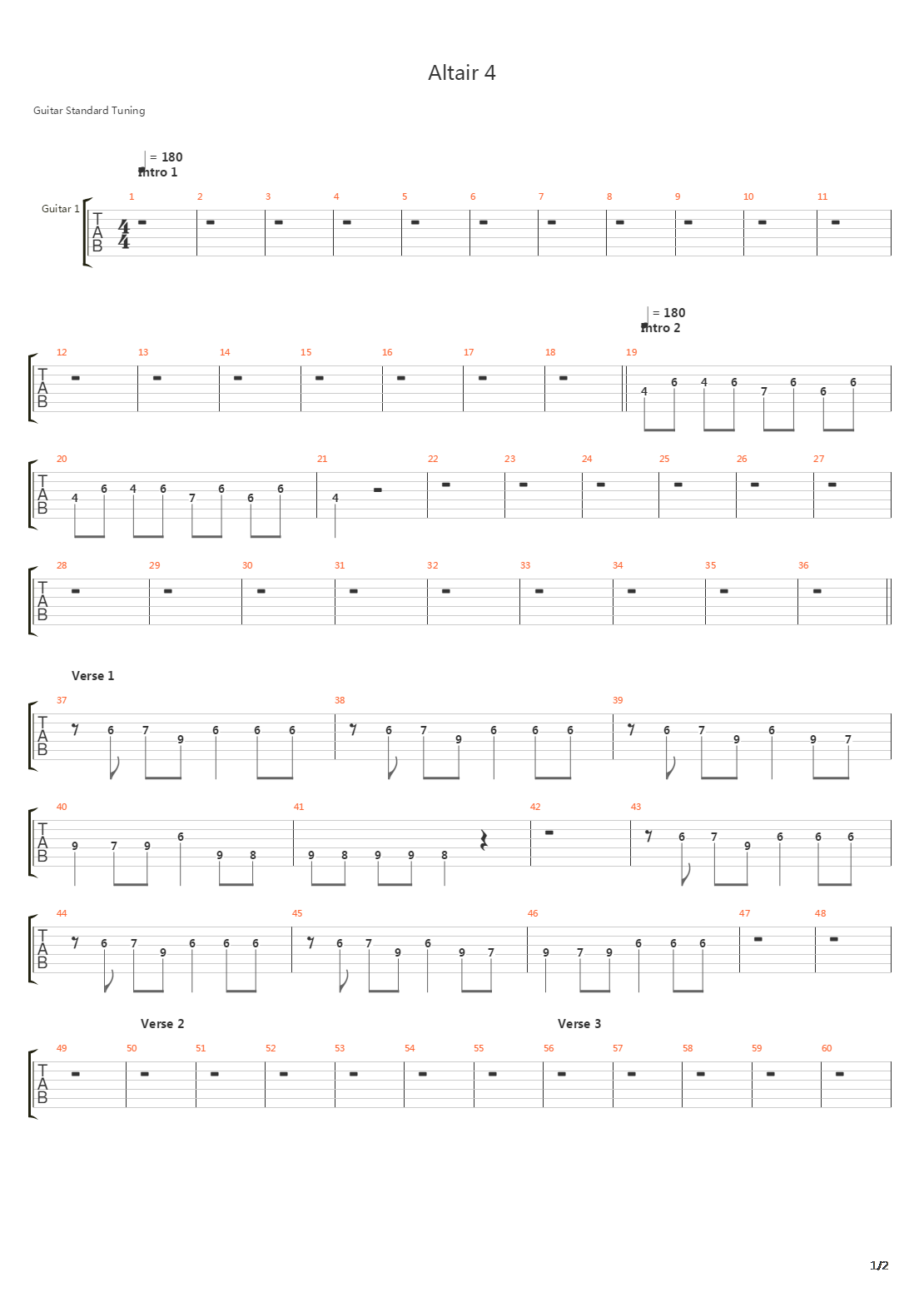 Altair 4吉他谱