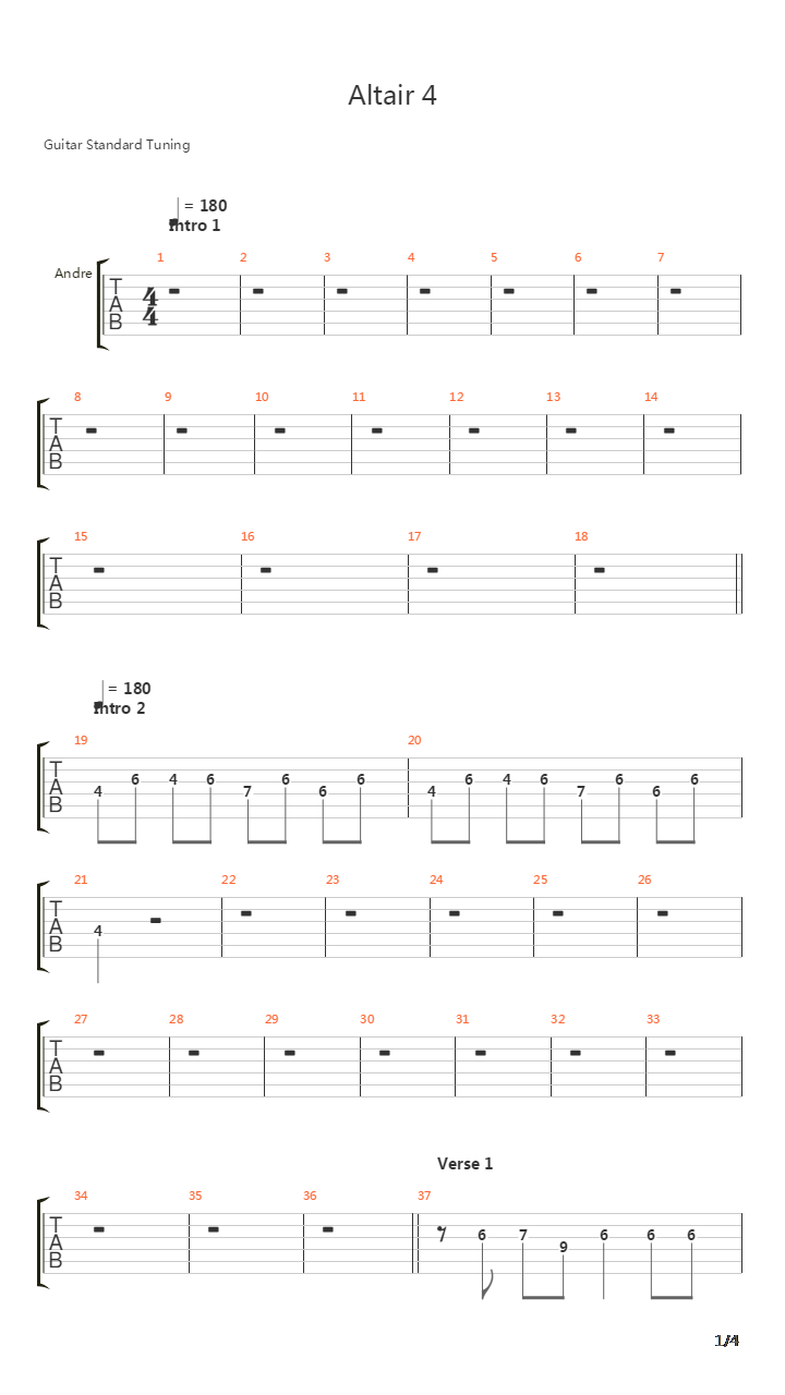 Altair 4吉他谱