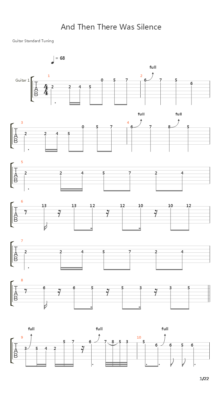 And Then There Was Silence吉他谱