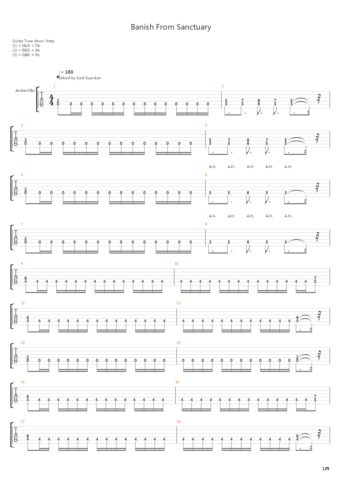 Banish From Sanctuary吉他谱