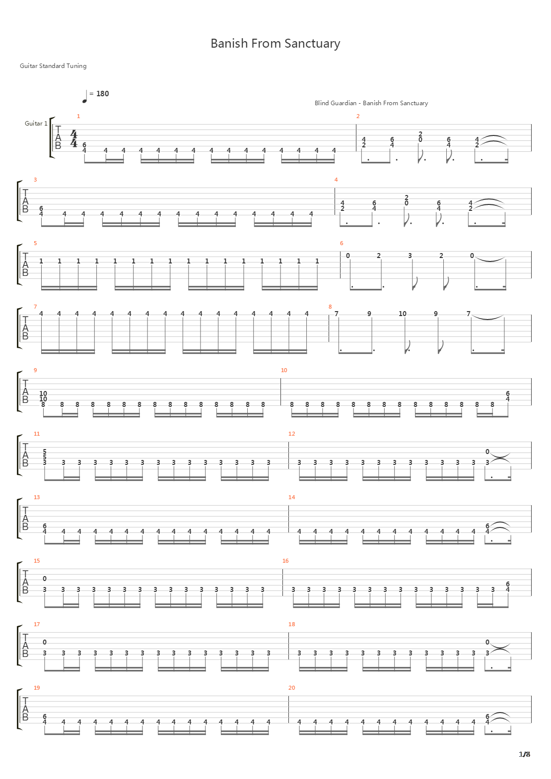 Banish From Sanctuary吉他谱