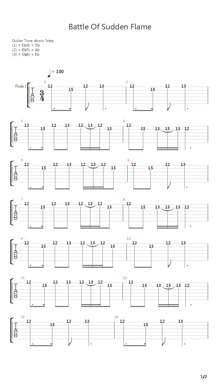 Battle Of Sudden Flame吉他谱