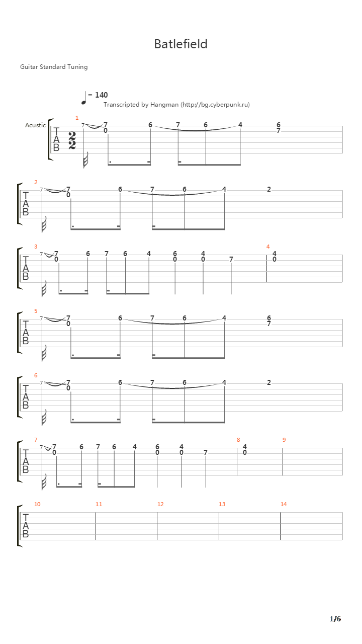 Battlefield吉他谱