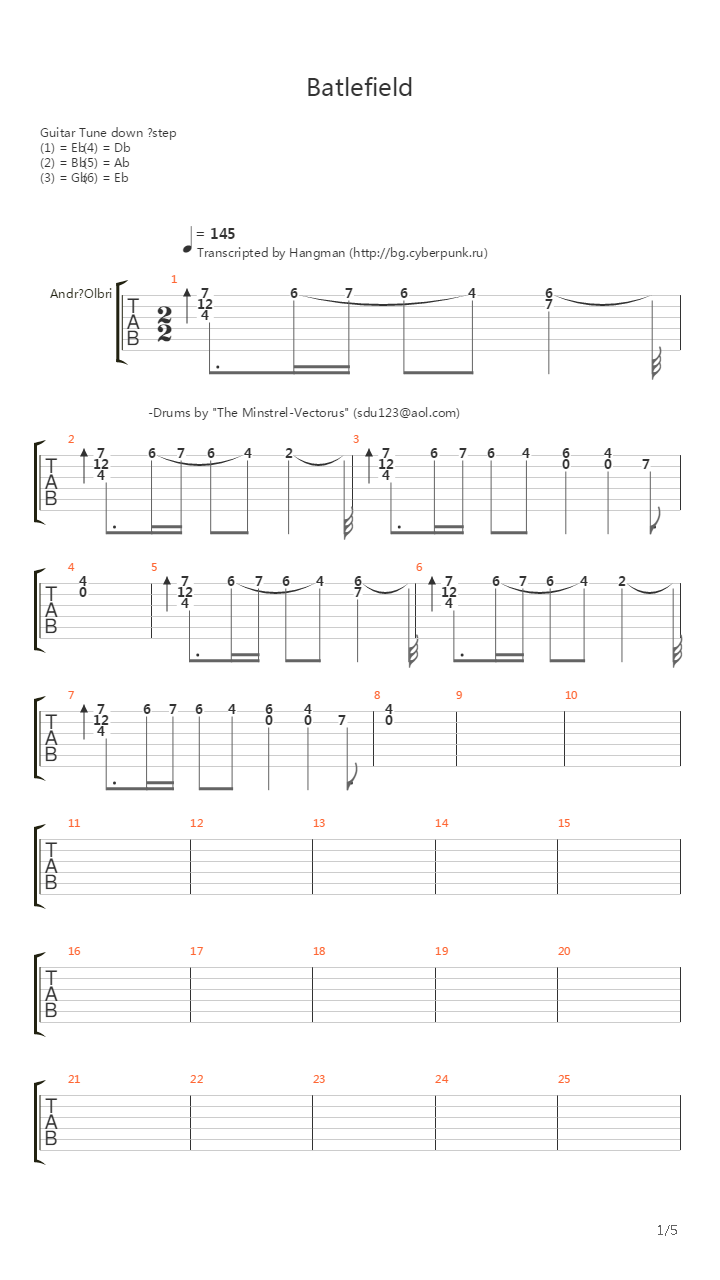 Battlefield吉他谱