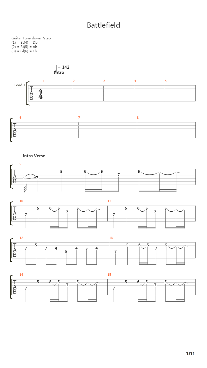 Battlefield吉他谱