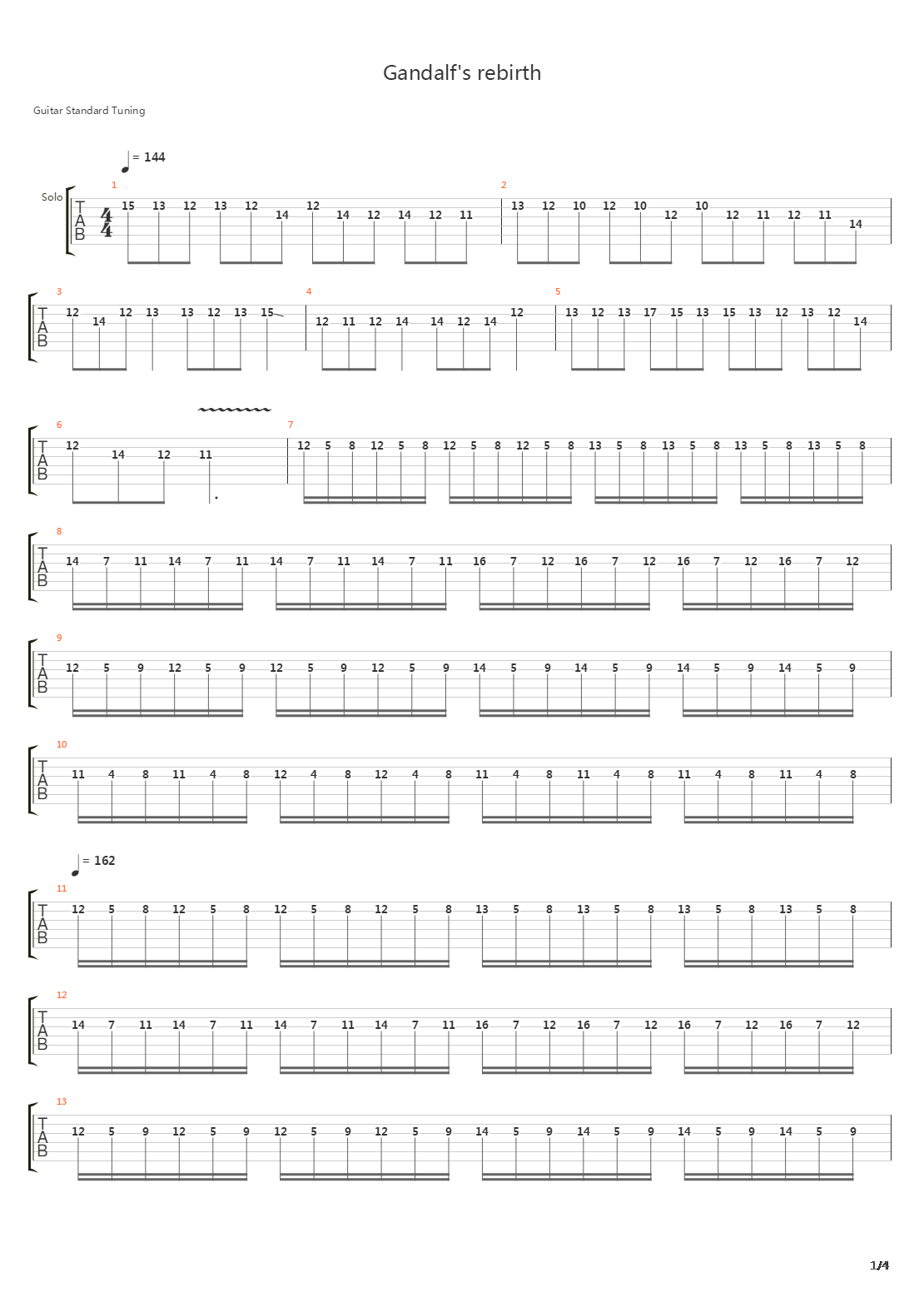 Gandalfs Rebirth吉他谱