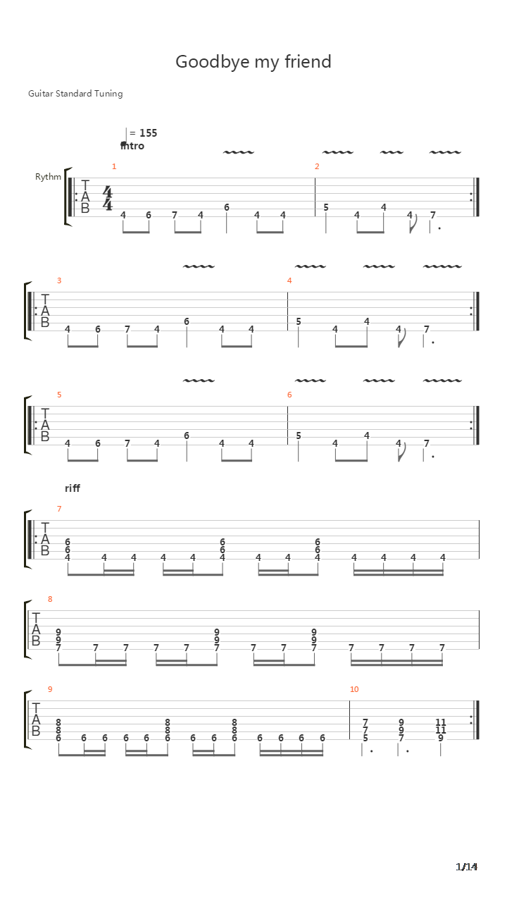 Goodbye My Friend吉他谱
