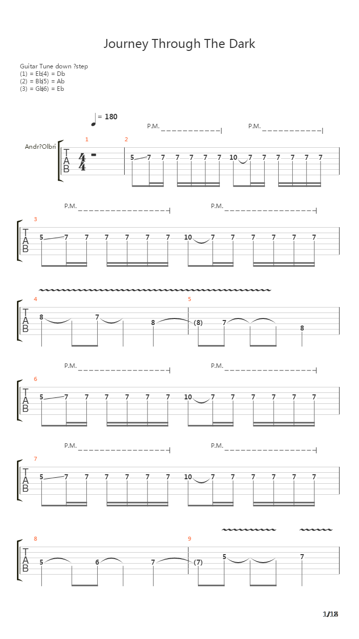 Journey Through The Dark吉他谱