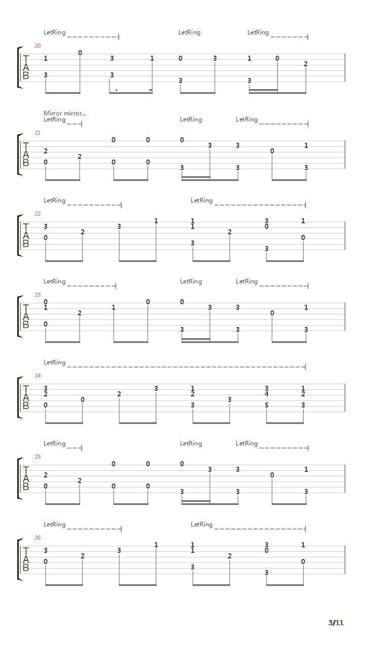 Mirror Mirror吉他谱