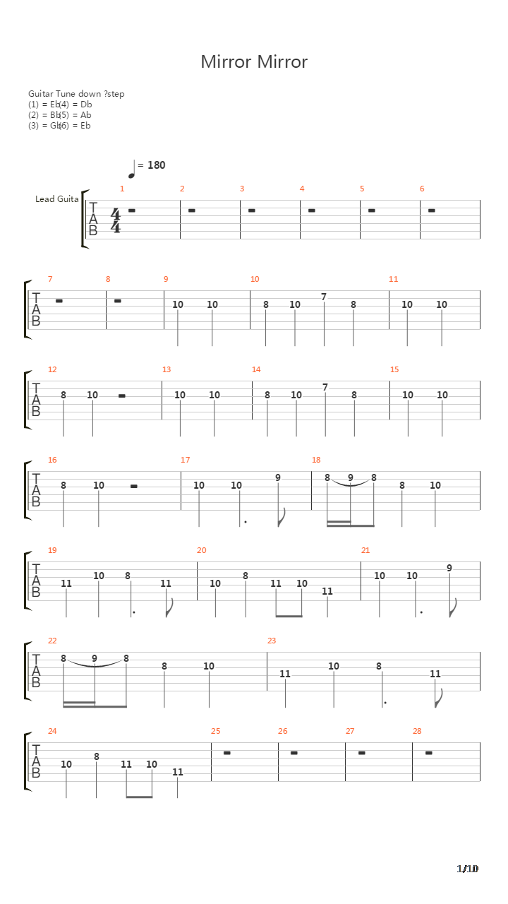 Mirror Mirror吉他谱