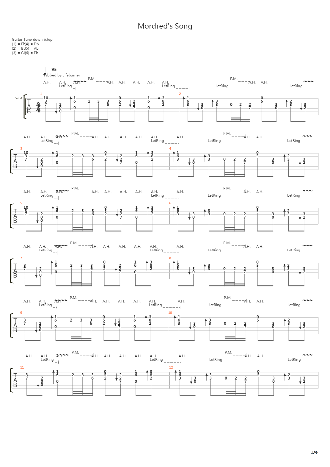 Mordreds Song吉他谱
