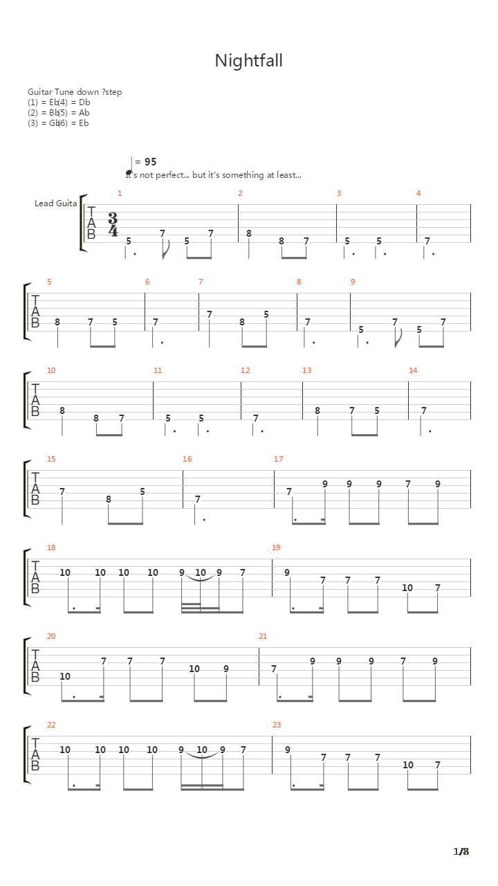 Nightfall吉他谱