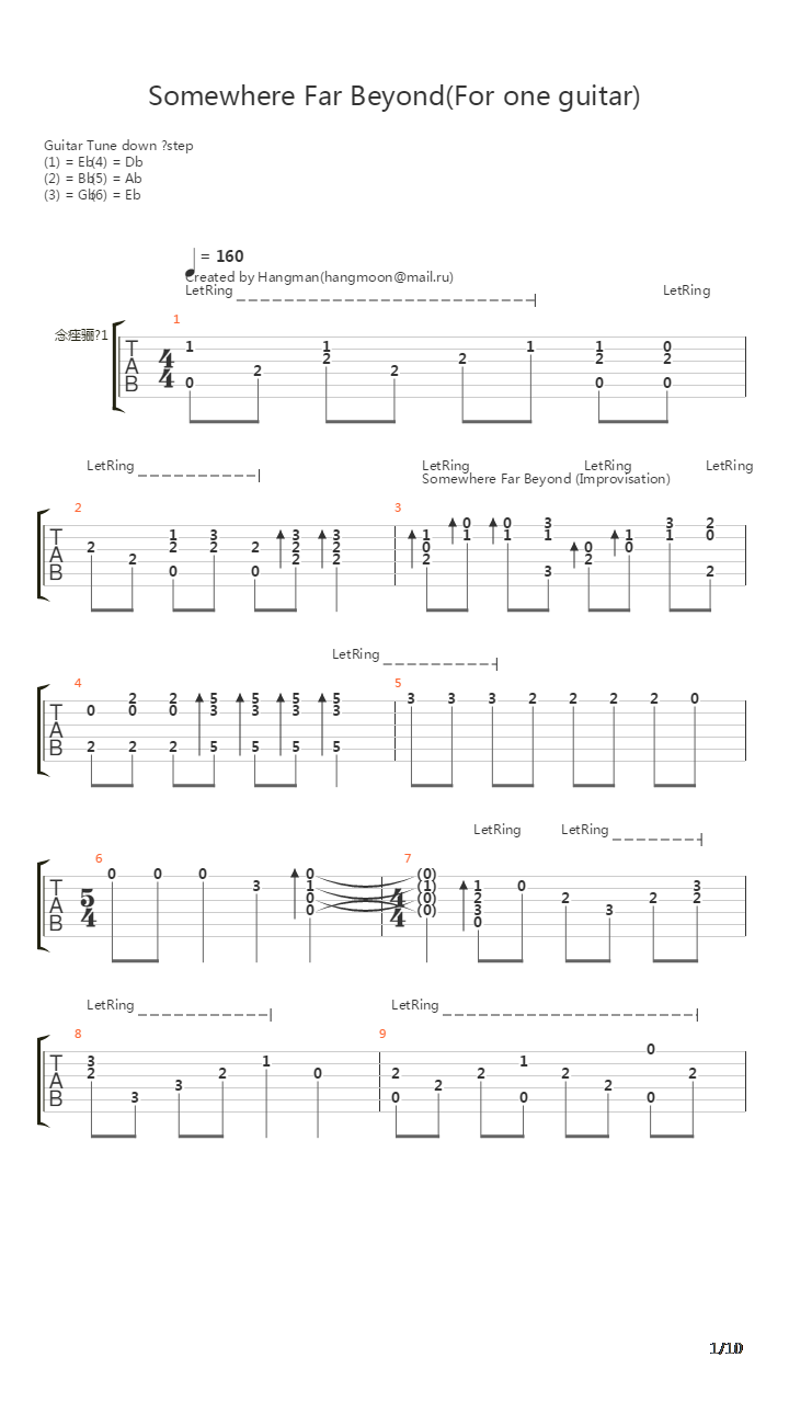 Somewhere Far Beyond吉他谱