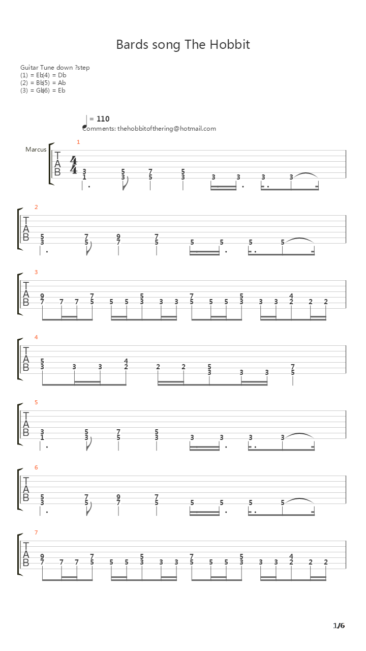 The Bards Song The Hobbit吉他谱