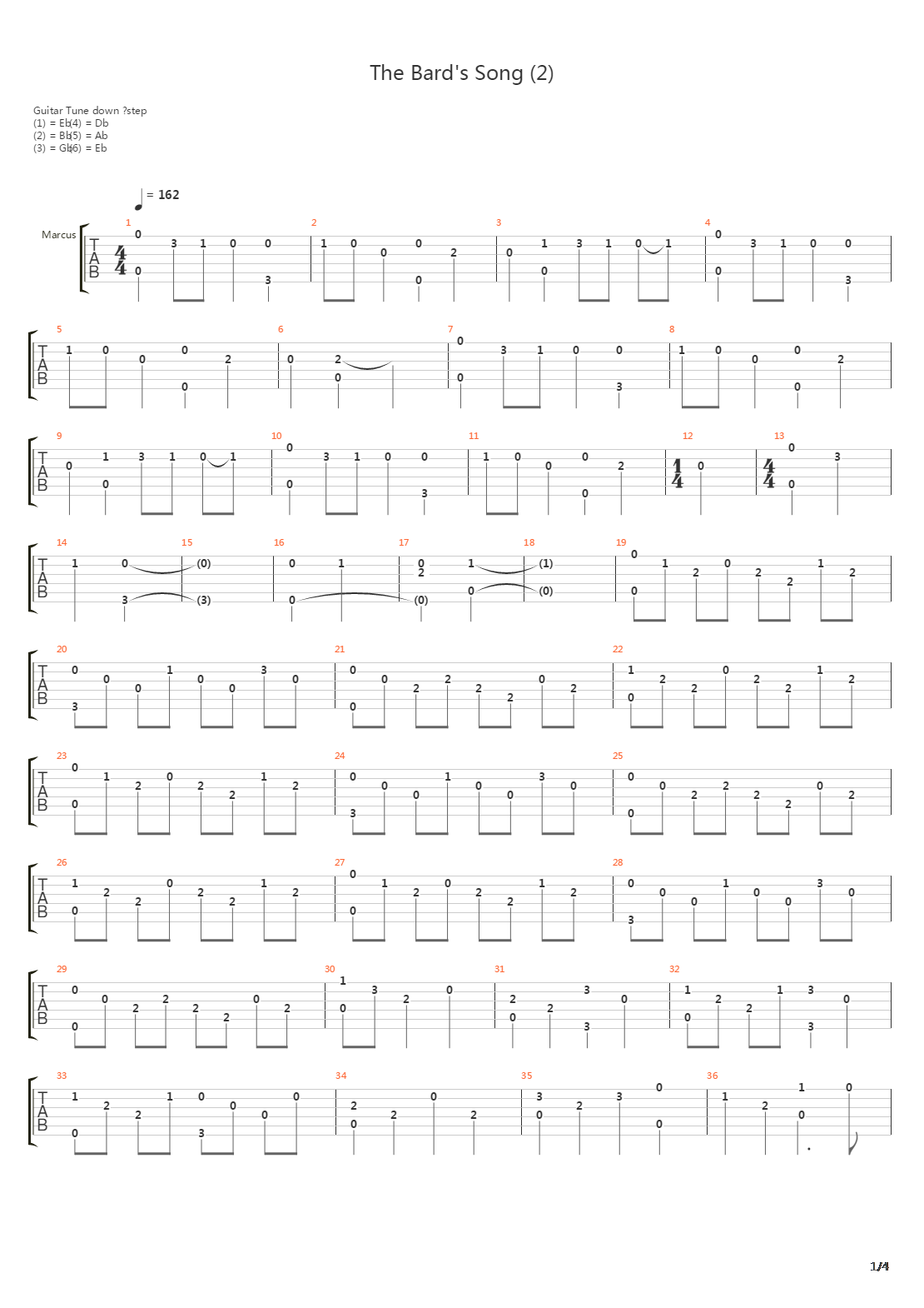 The Bards Song吉他谱