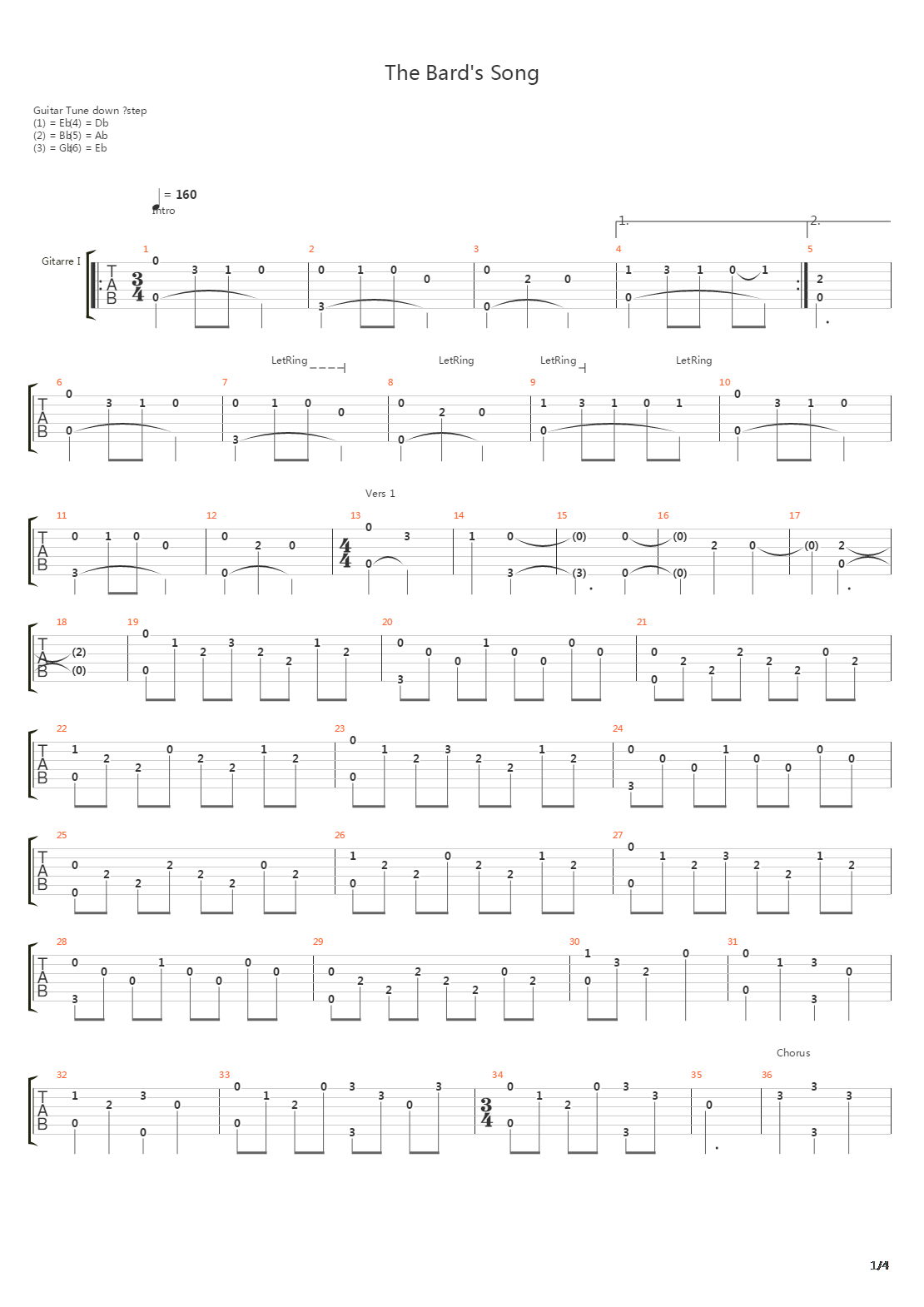 The Bards Song吉他谱