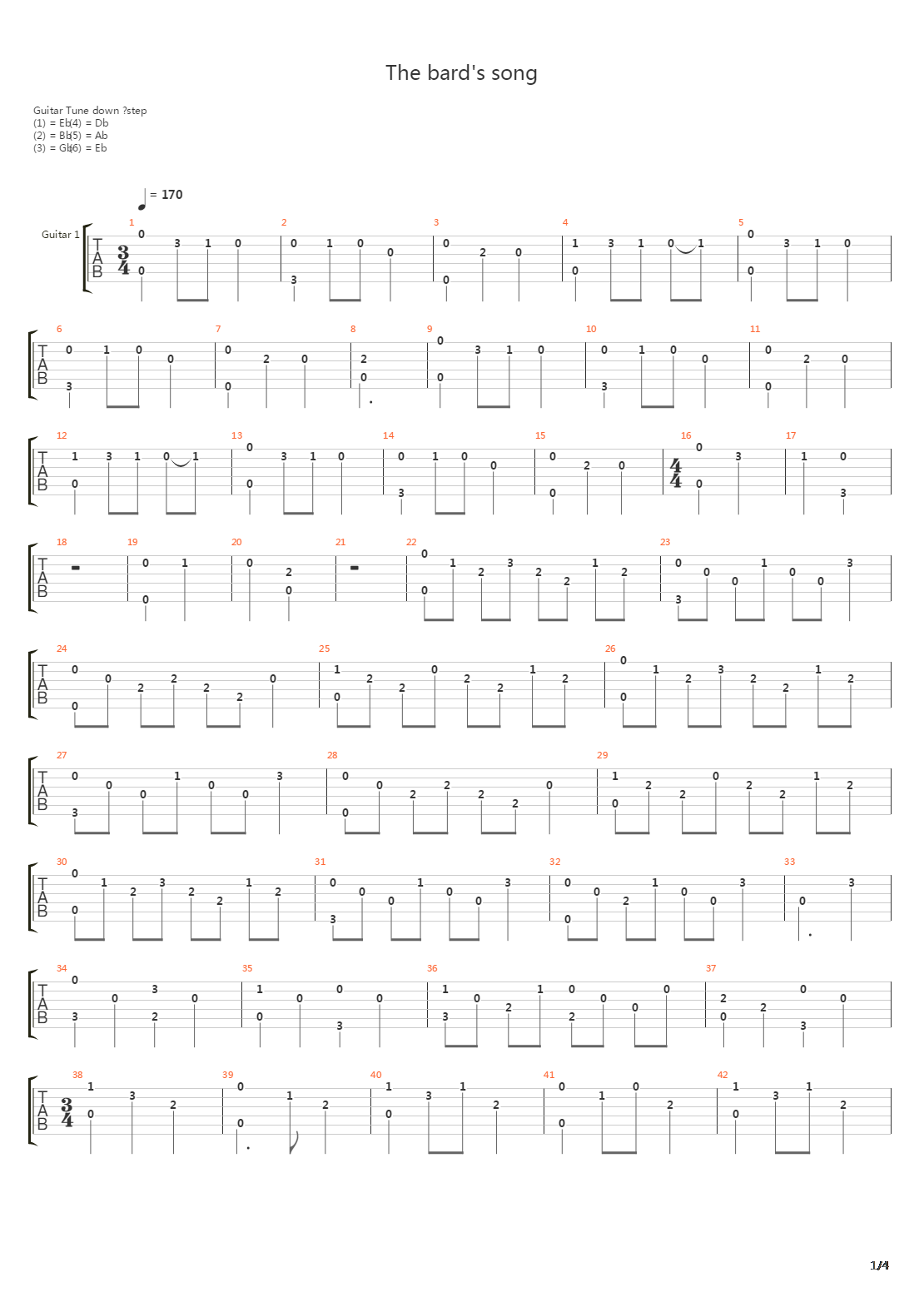 The Bards Song吉他谱