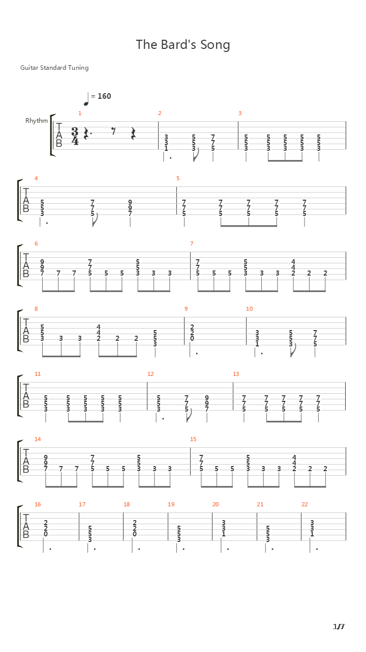 The Bards Song吉他谱