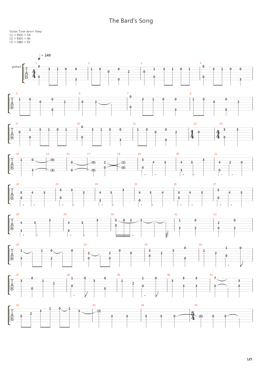 The Bards Song吉他谱