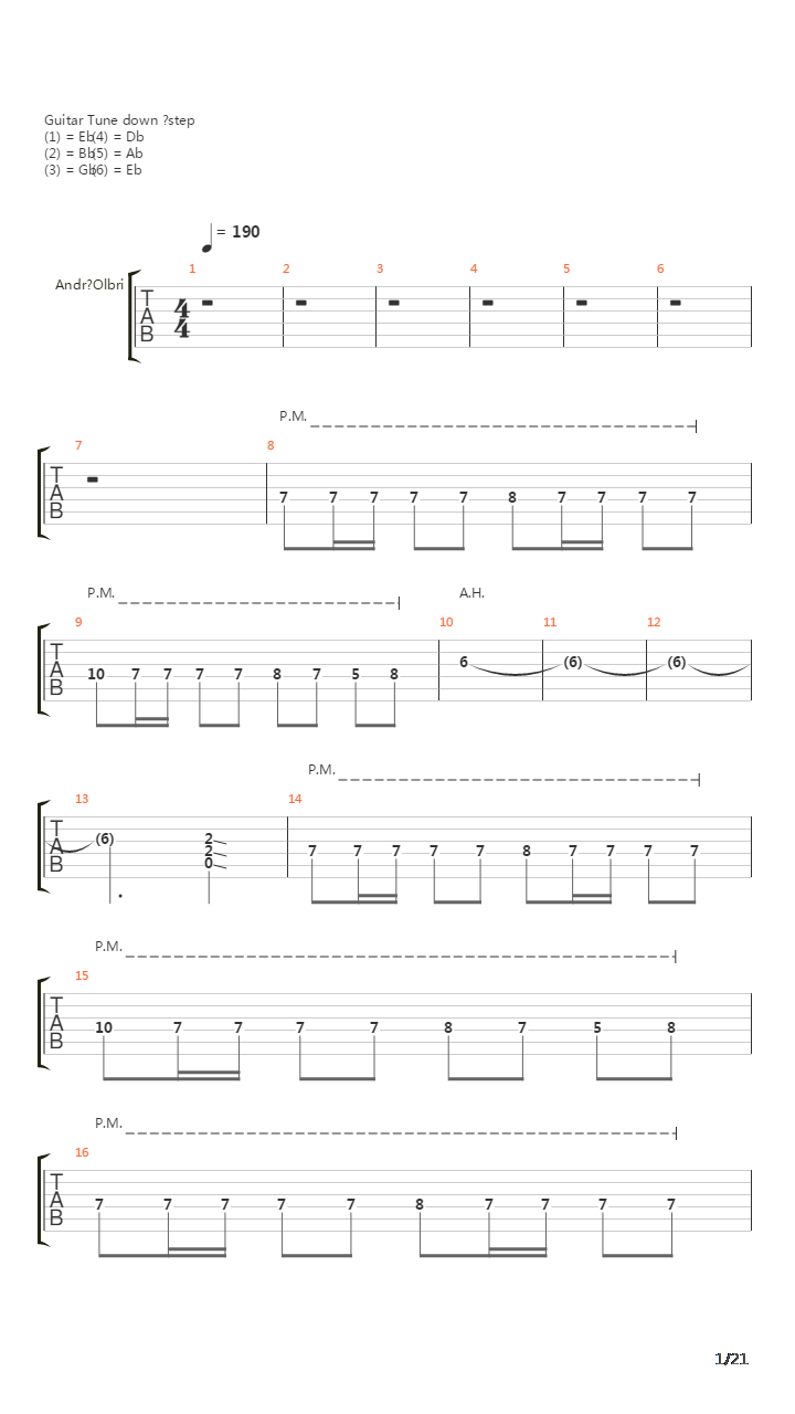 The Script For My Requiem吉他谱