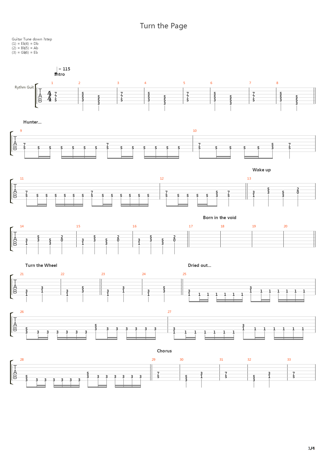 Turn The Page吉他谱