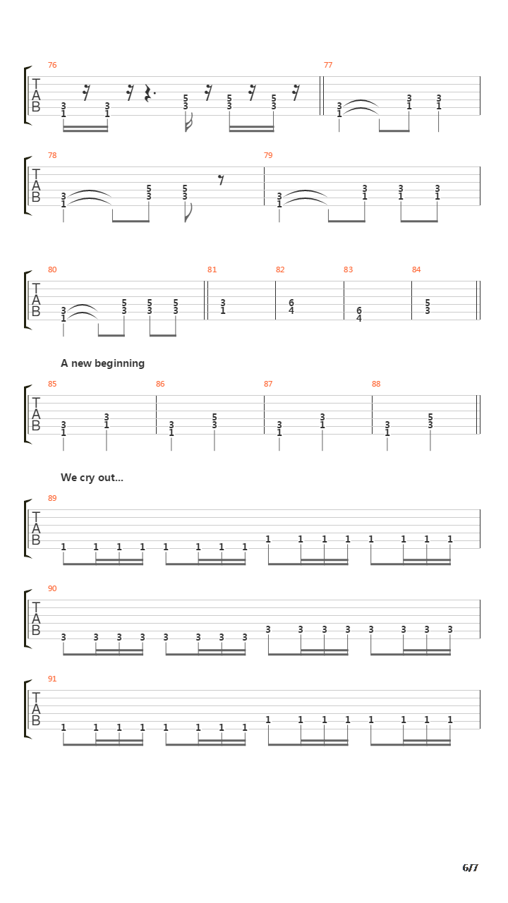 Turn The Page吉他谱