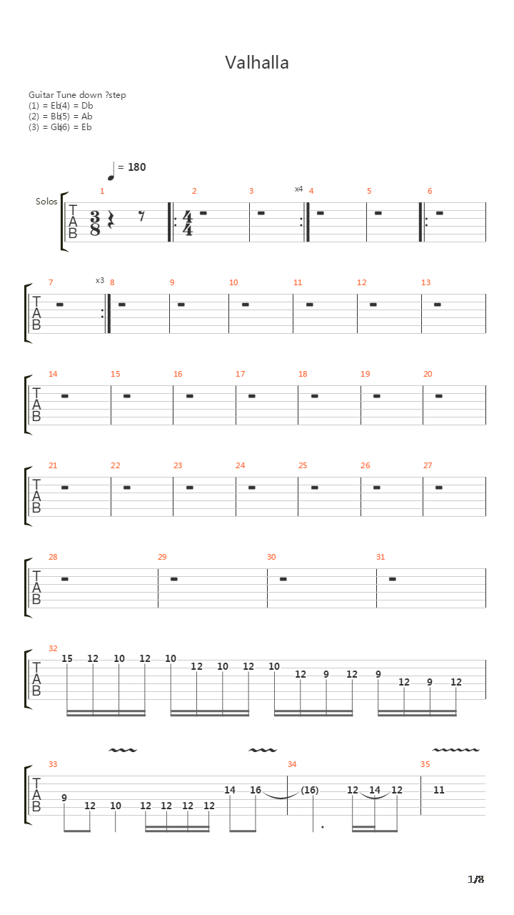 Valhalla吉他谱