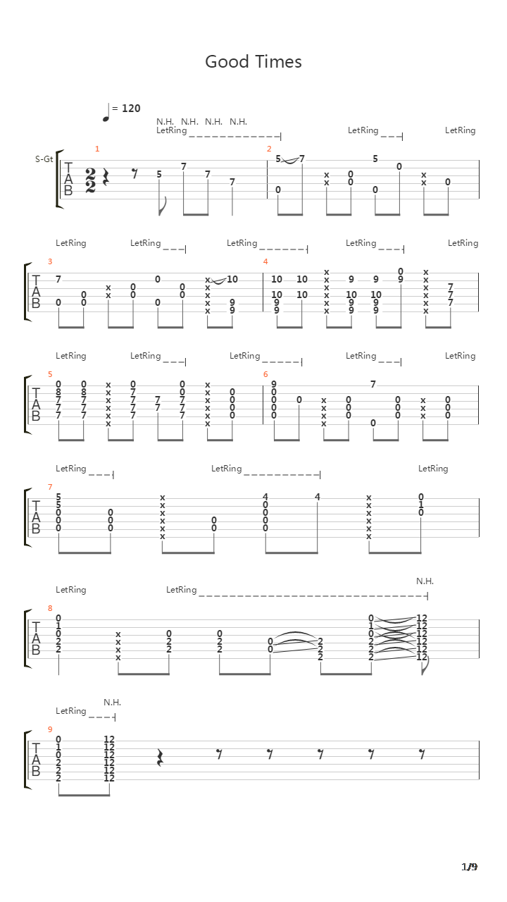 Good Times吉他谱
