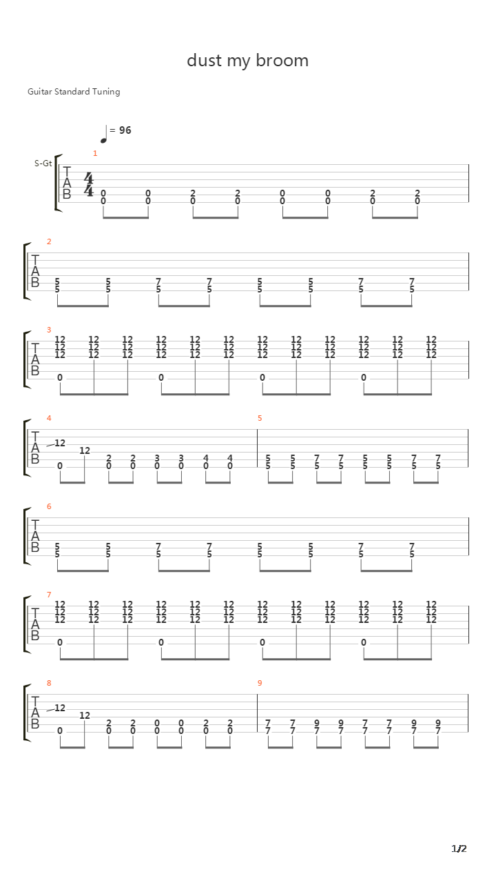 dust my broom吉他谱