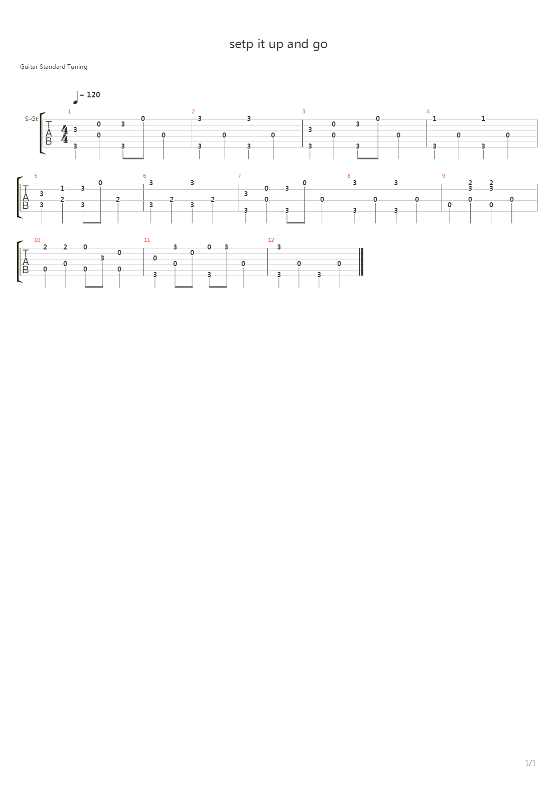 setp it up and go吉他谱