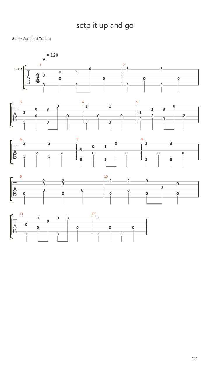 setp it up and go吉他谱