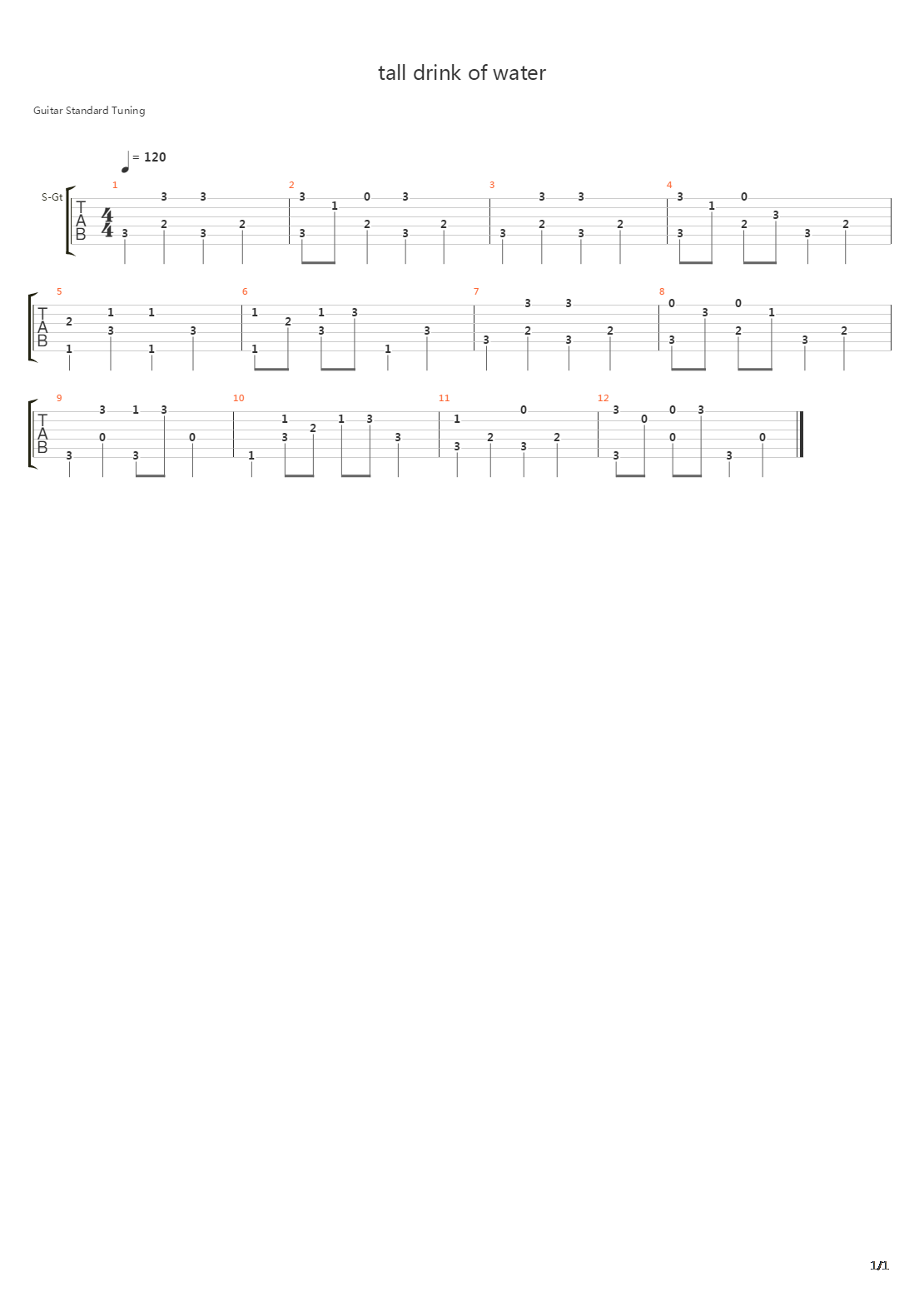 tall drink of water吉他谱