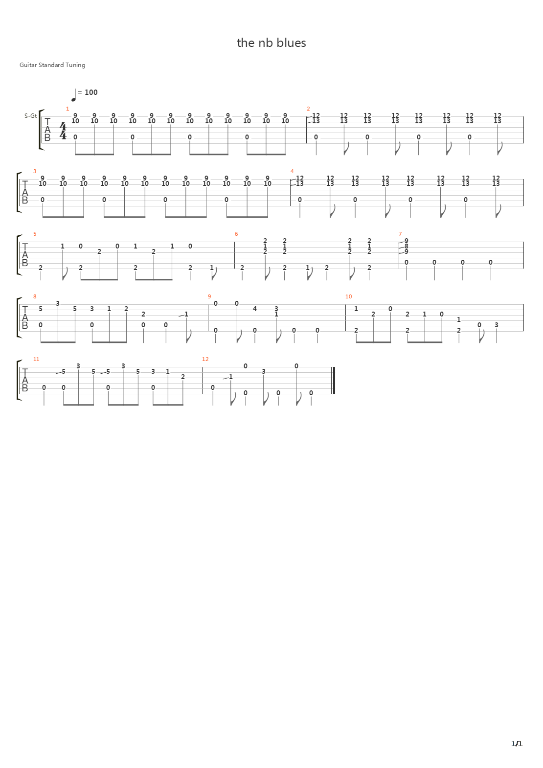 the nb blues吉他谱