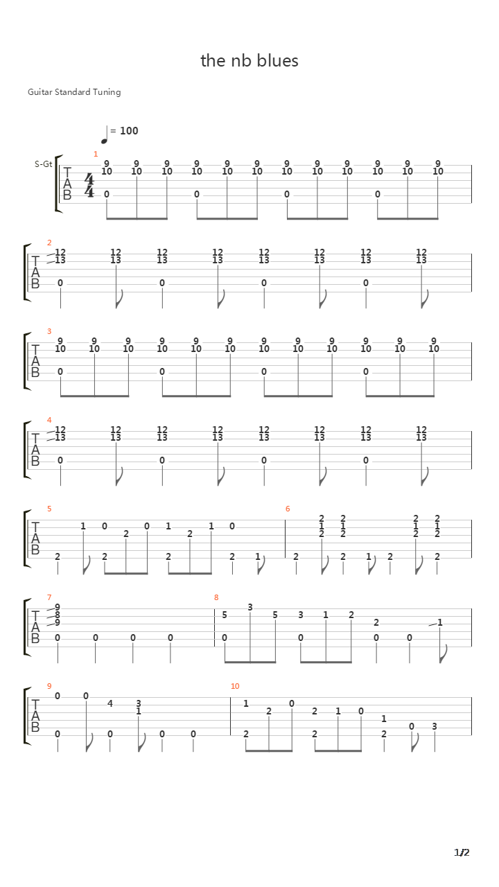the nb blues吉他谱