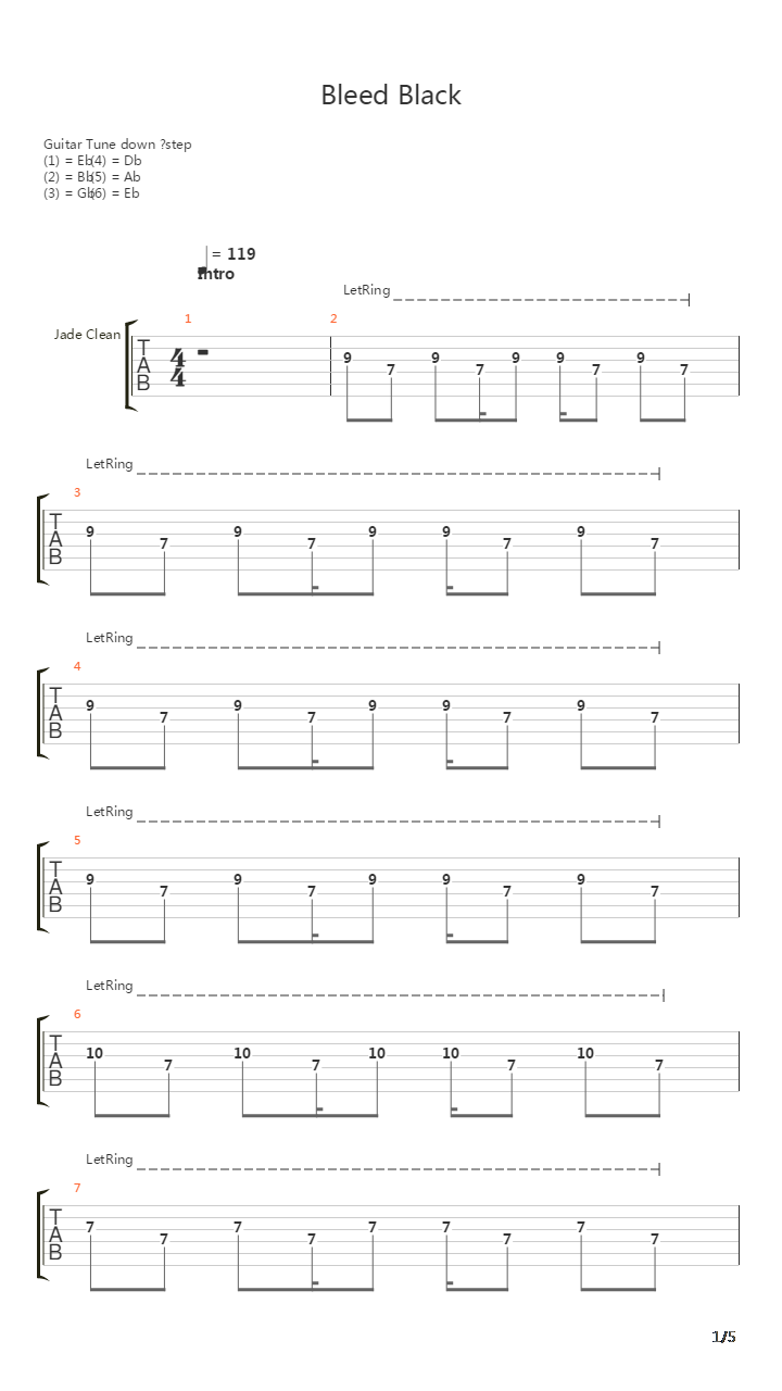 Bleed Black吉他谱