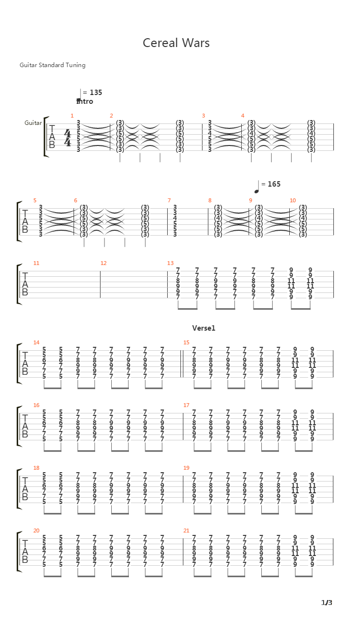 Cereal Wars吉他谱