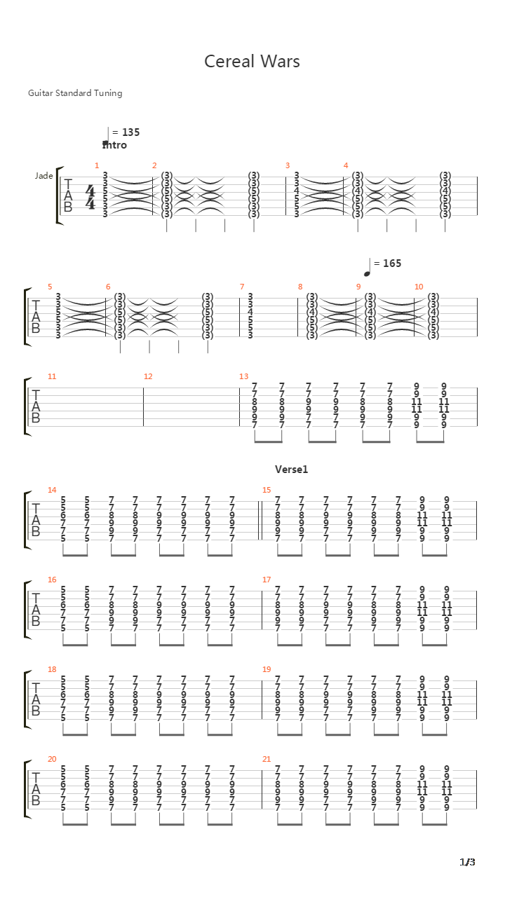 Cereal Wars吉他谱