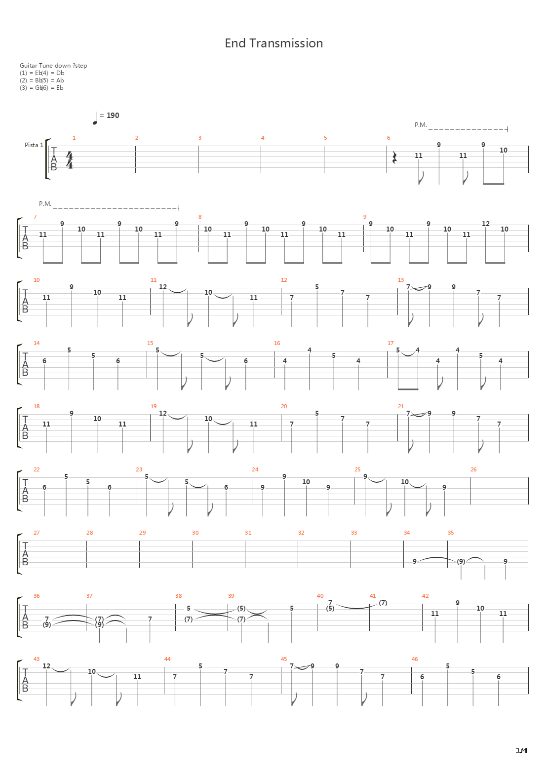 End Transmission吉他谱
