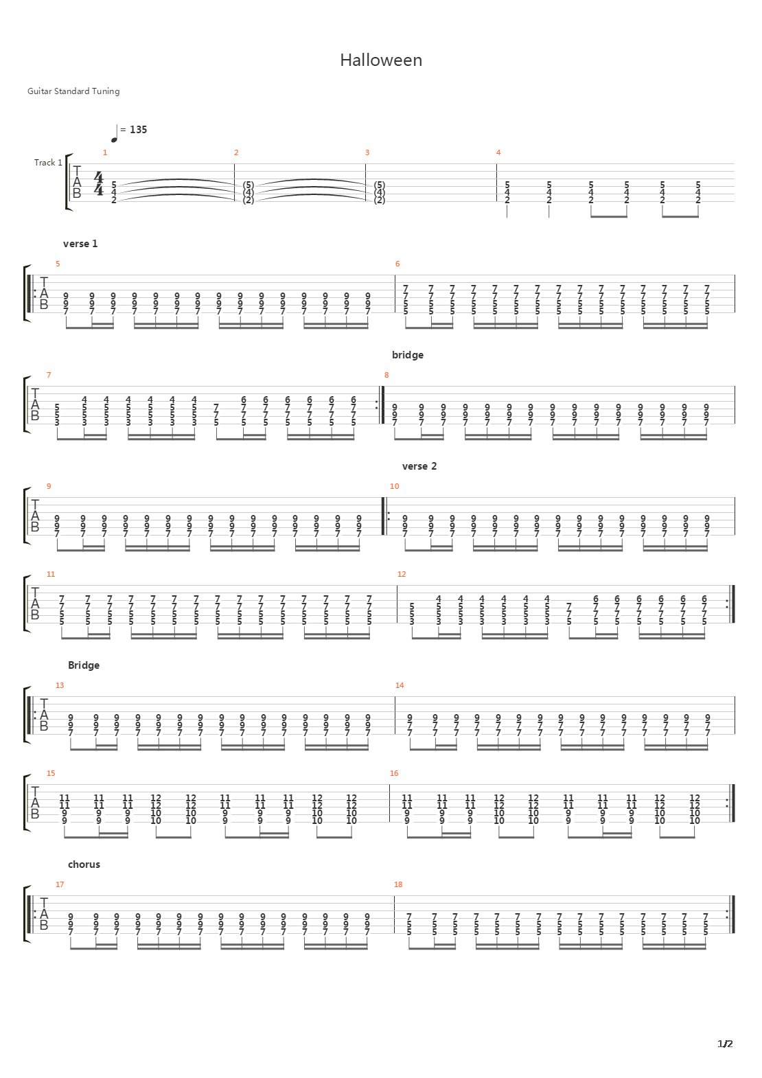 Halloween吉他谱