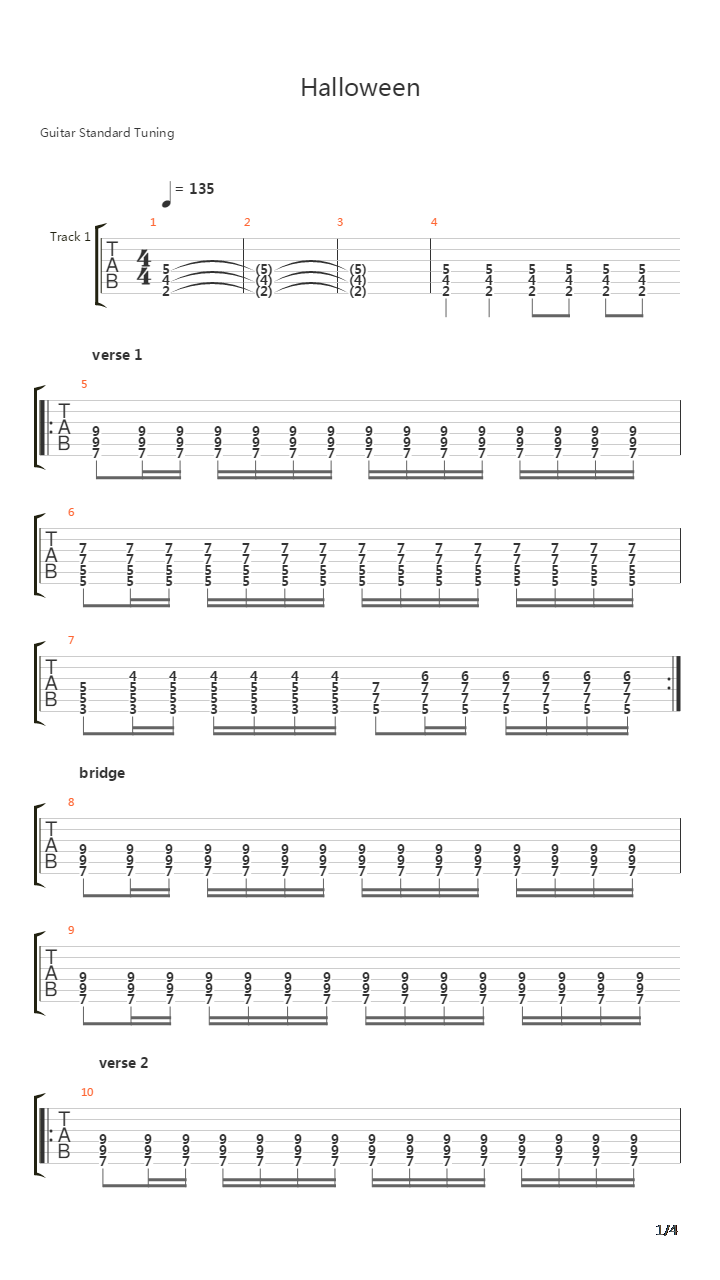 Halloween吉他谱