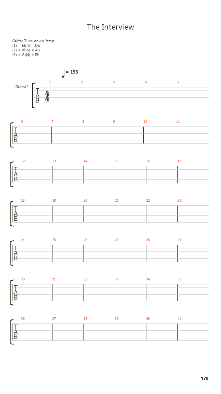 Interview吉他谱