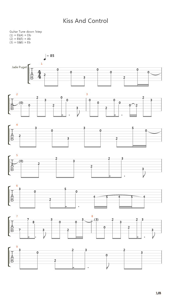 Kiss And Control吉他谱