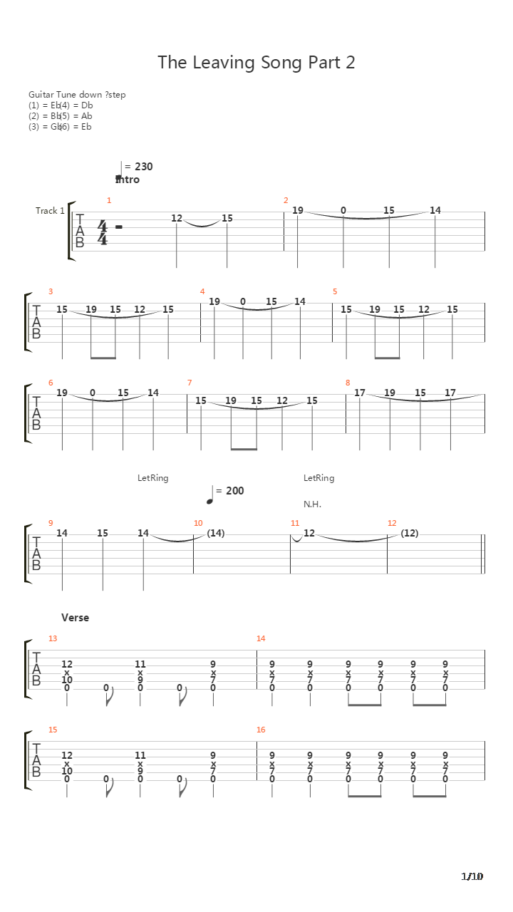 Leaving Song Part 2吉他谱