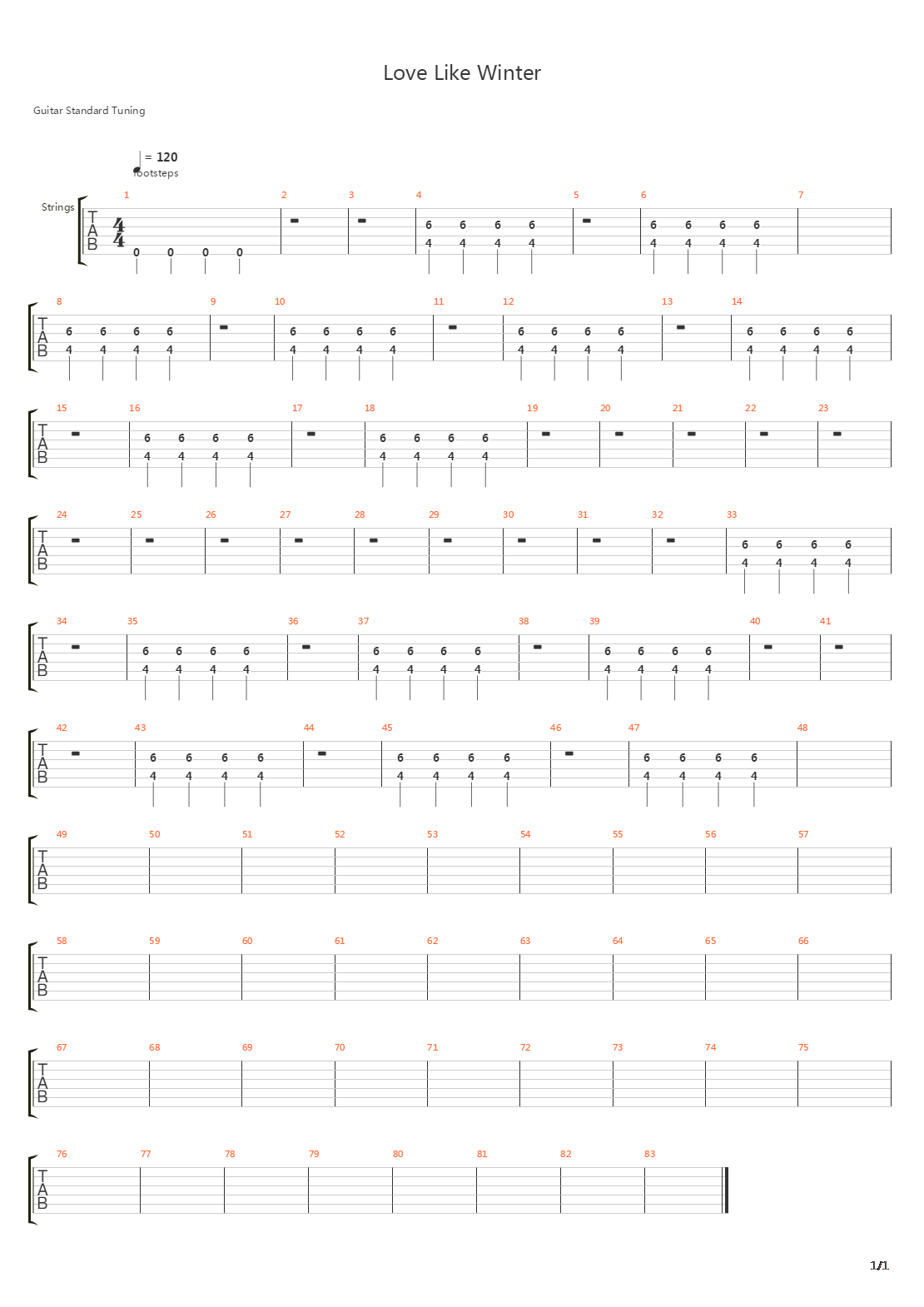 Love Like Winter吉他谱